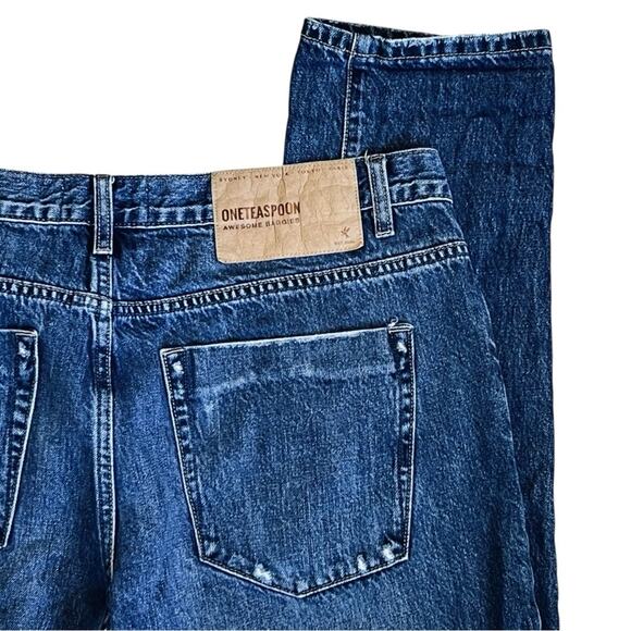 One Teaspoon Women’s Sz 31 Loose Fit Jeans Awesome Baggies Mid Rise Denim Baggy - Picture 9 of 14